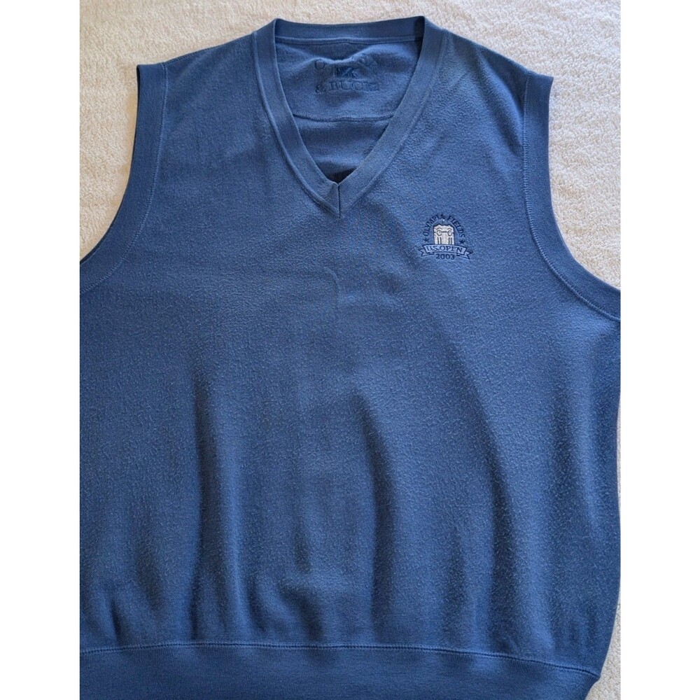 Vintage Cutter & Buck Mens XL US Open 2003 Sweater Vest Blue USA